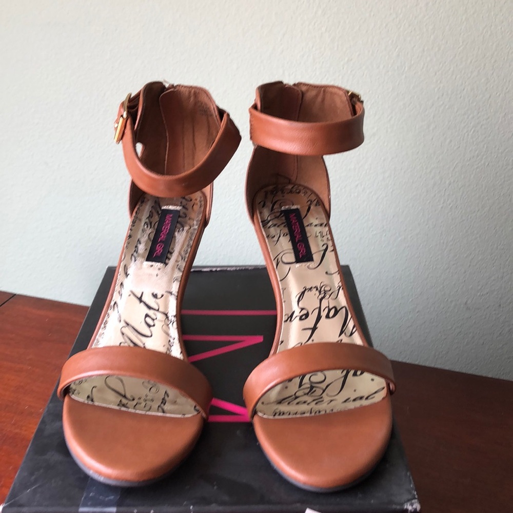Brown ankle heel low wedge